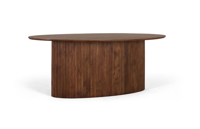 GINER Y COLOMER Table de salle à manger ovale en bois d'acacia 200 cm Cerisier